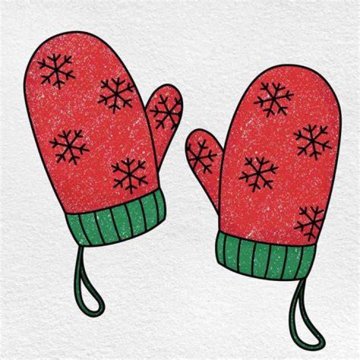Christmas Mittens - Easy Drawing Guide For Beginners